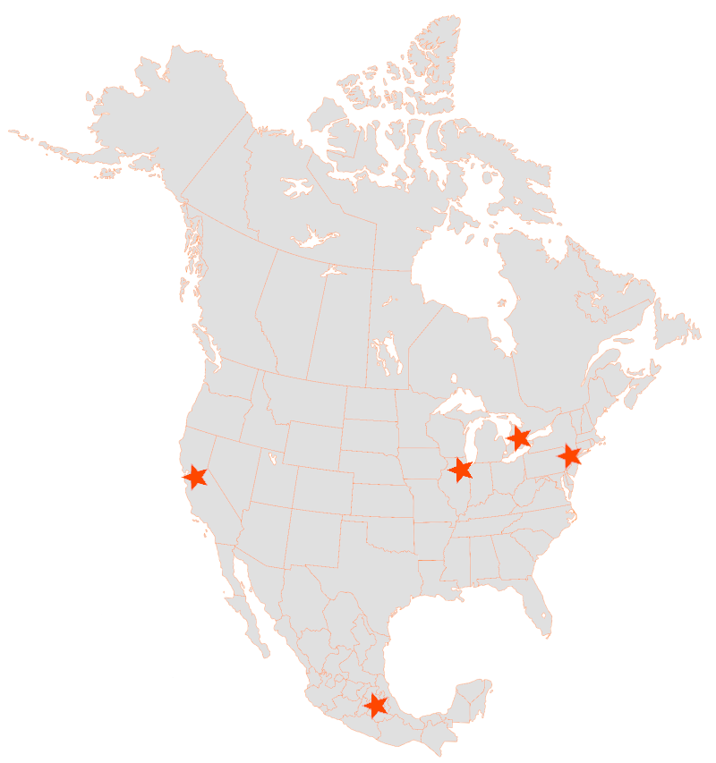 zerodyn infrastructure map - north america